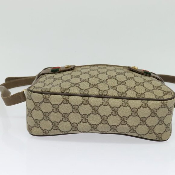 GUCCI GG Supreme Web Sherry Line Shoulder Bag PVC Beige 904 02 049 Auth yk18789 - Picture 6 of 16